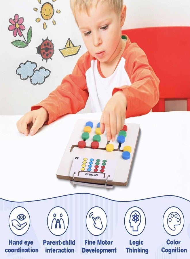 Besque Montessori Color & Pattern Matching Puzzle, Educational Toy for Ages 4-8, Develops Fine Motor Skills & Cognitive Thinking, Travel-Friendly, Unisex, White Ply - Image 2